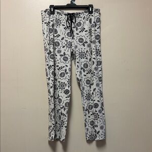 Floral Black and White Lounge pajama Pants